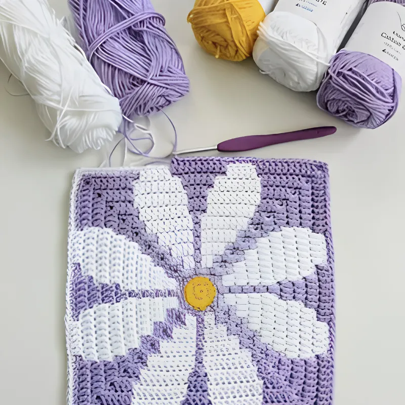 Handmade crochet daisy flowers