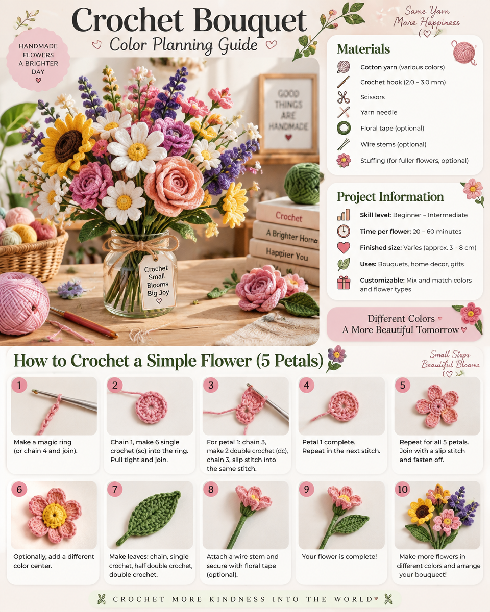 Crochet Bouquet Color Planning Guide