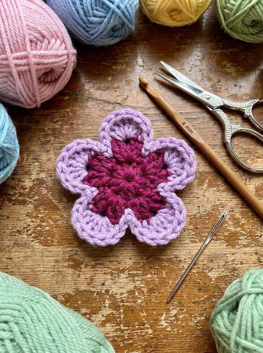 Crochet Five-Petal Flower