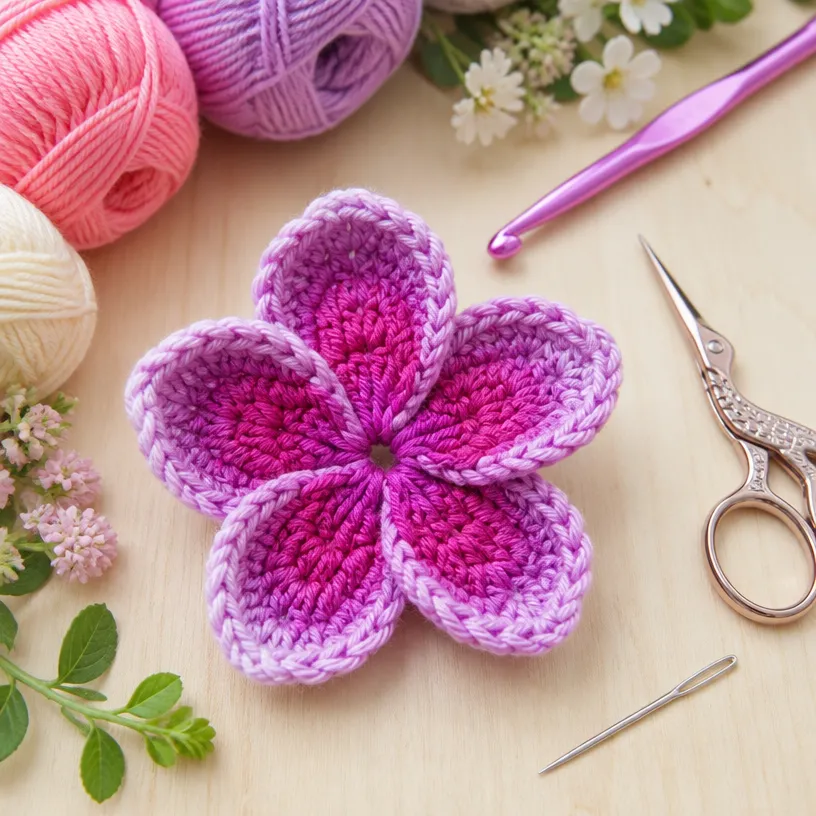 Crochet Five-Petal Flower