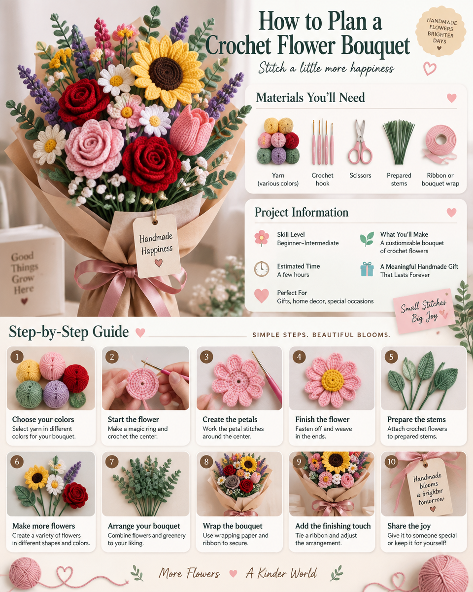 How to Plan a Crochet Flower Bouquet