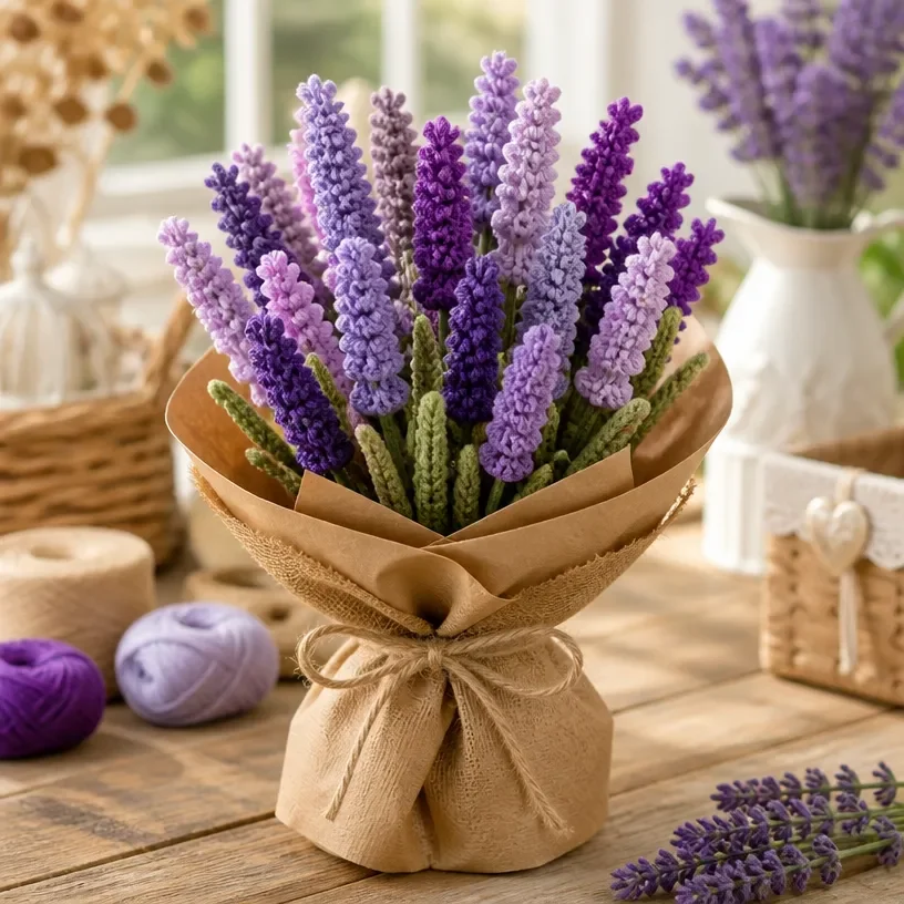 Crochet Lavender Bouquet