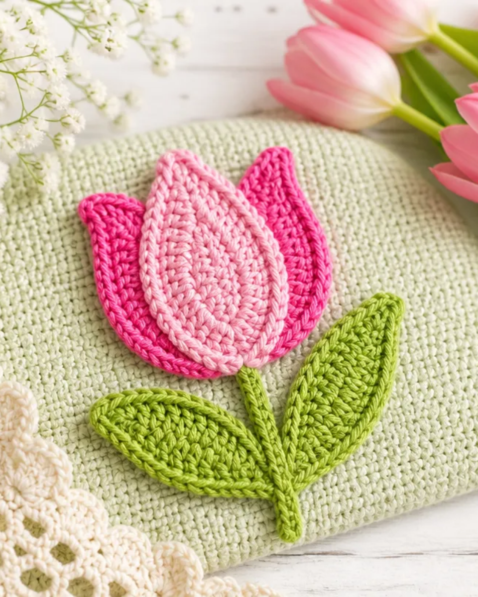 Crochet Tulip Applique