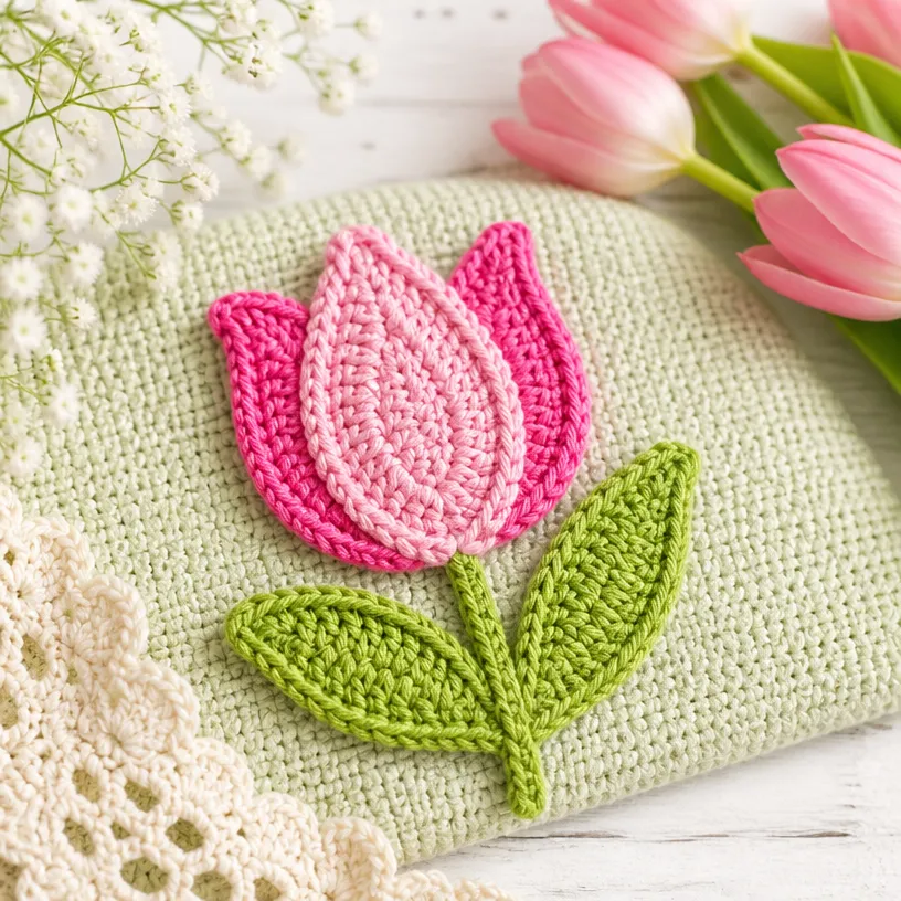 Crochet Tulip Applique