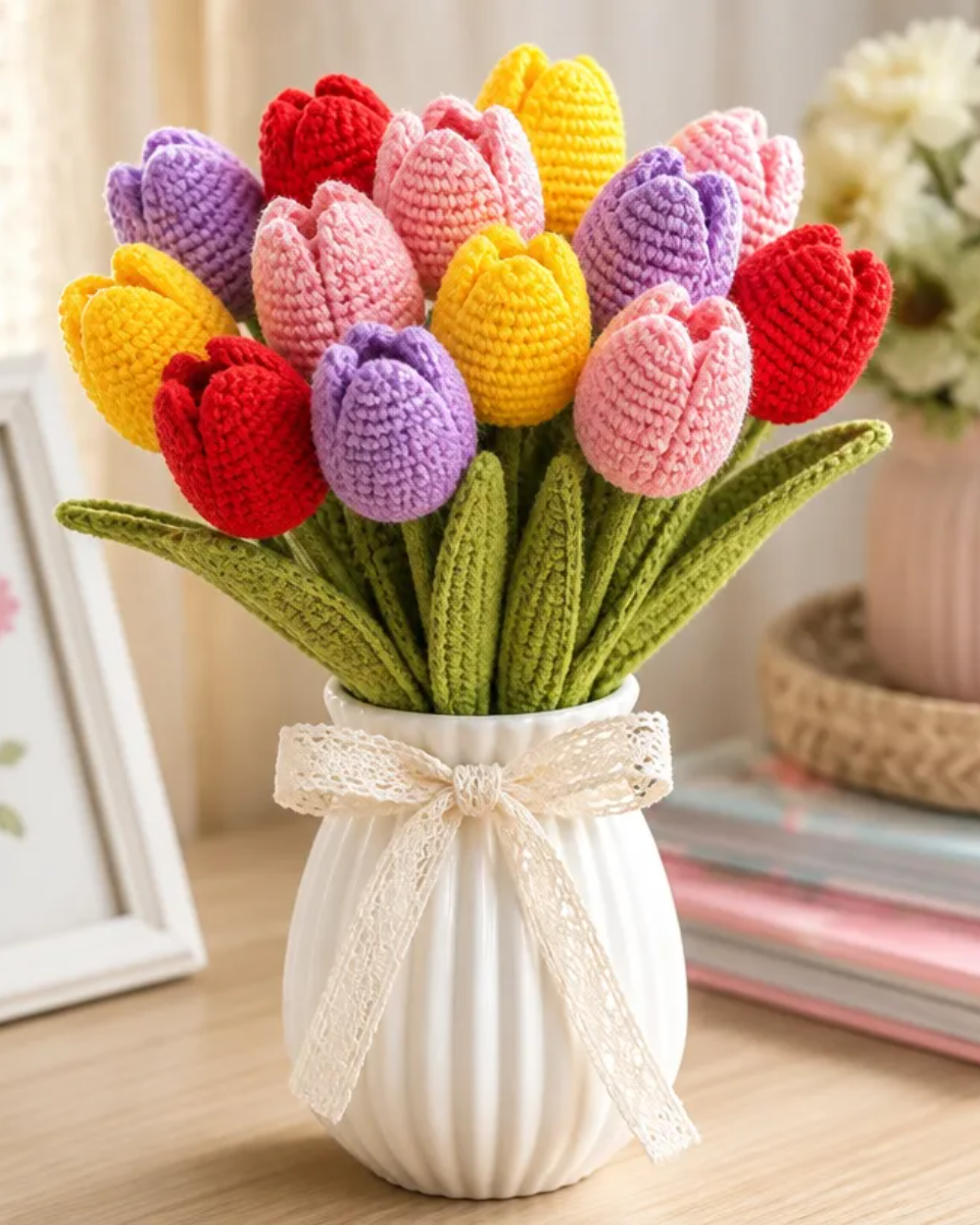 Crochet Tulip Bouquet