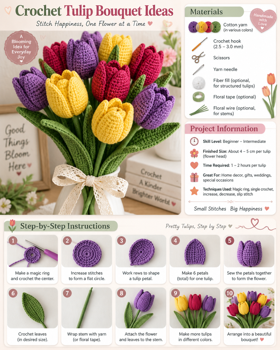 Crochet Tulip Bouquet Ideas