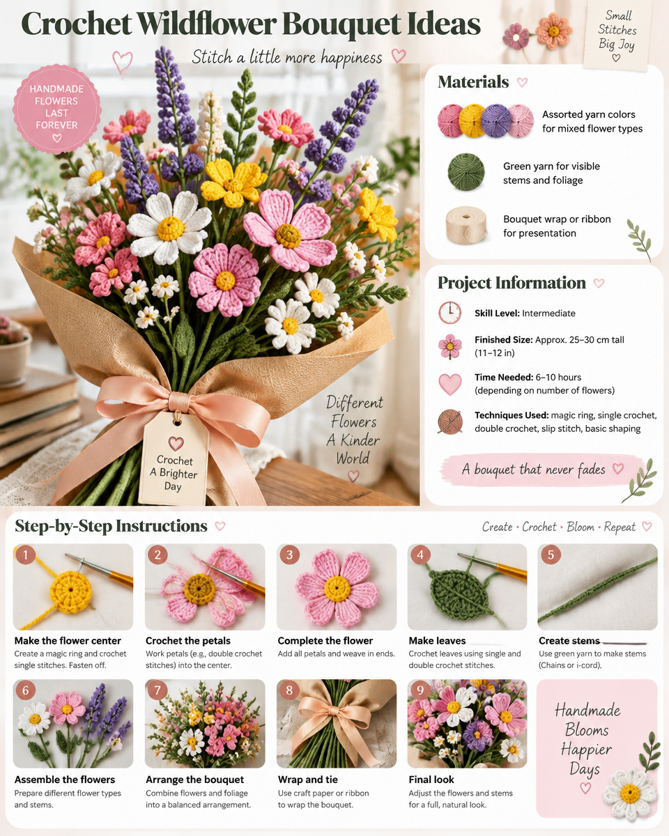Crochet Wildflower Bouquet Ideas