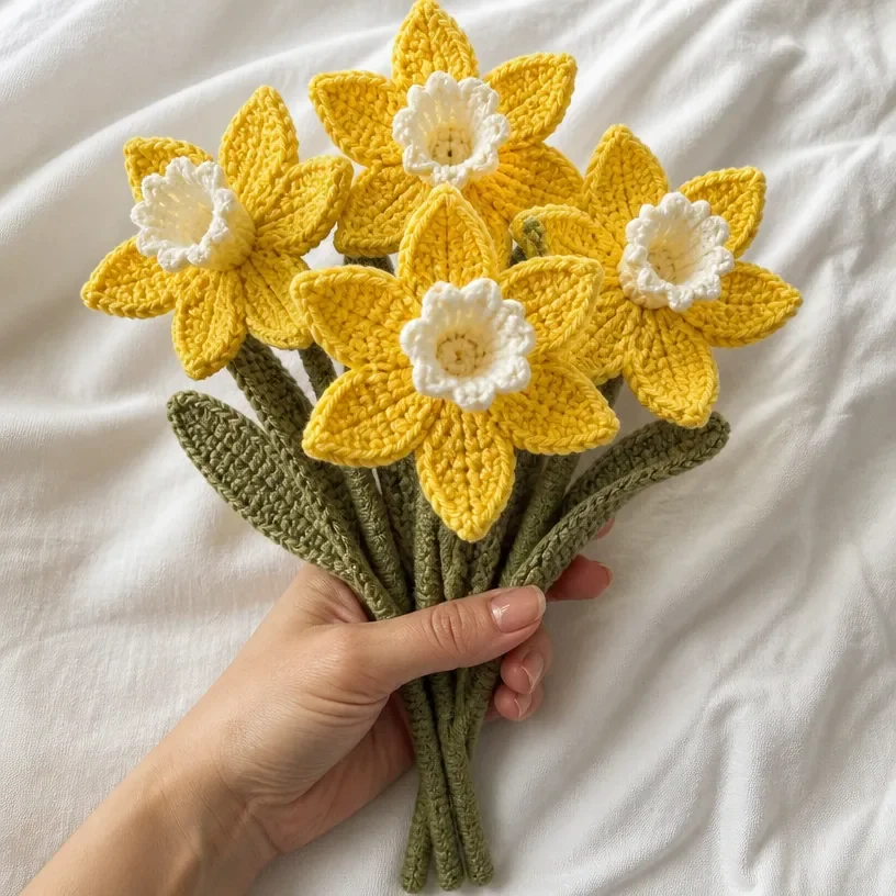 Daffodil Crochet Bouquet Pattern