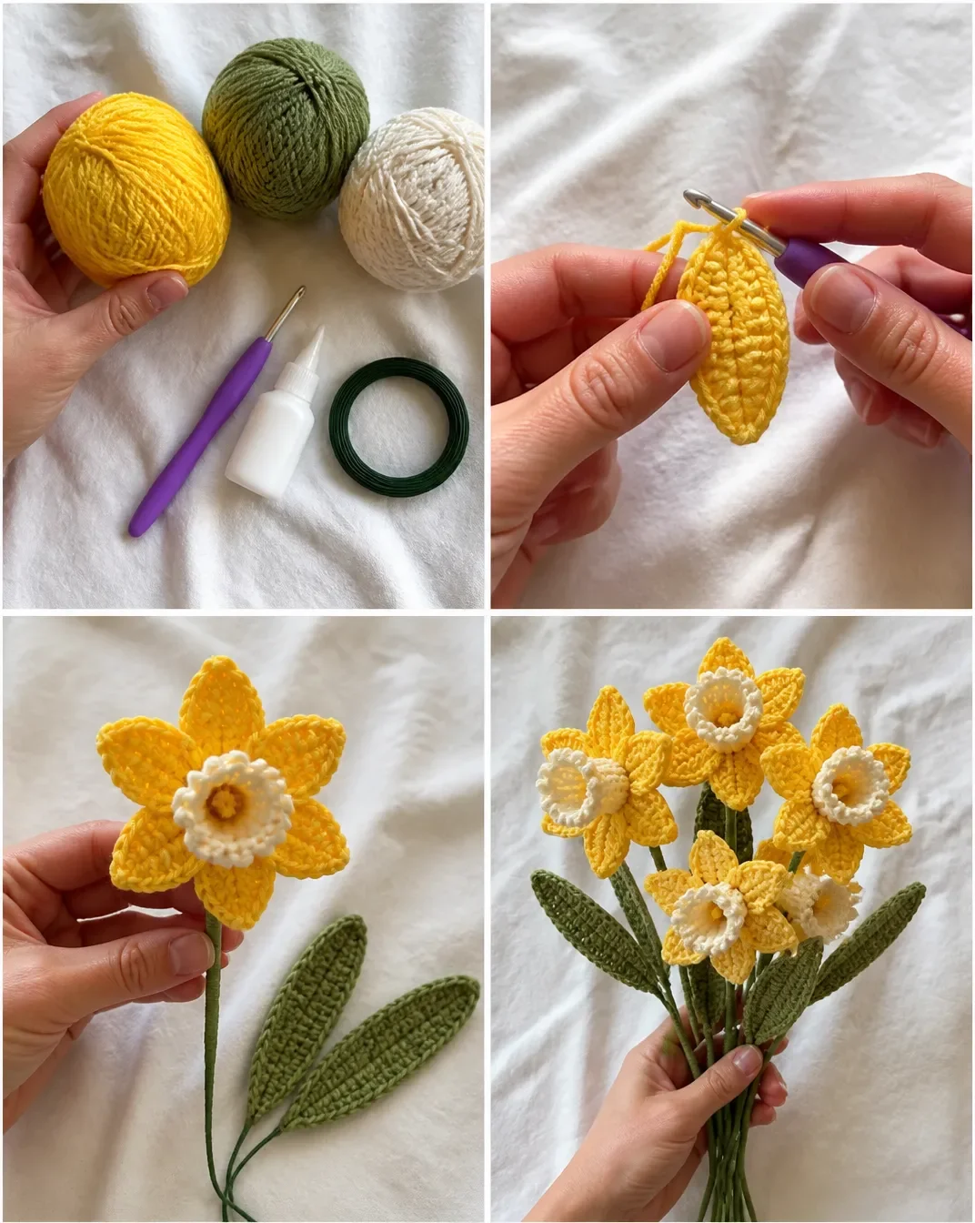 Daffodil Crochet Bouquet Pattern