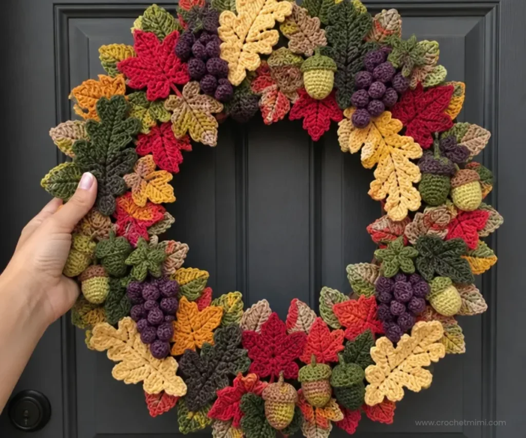 Crochet Fall Wreath Pattern for Easy Autumn Decor