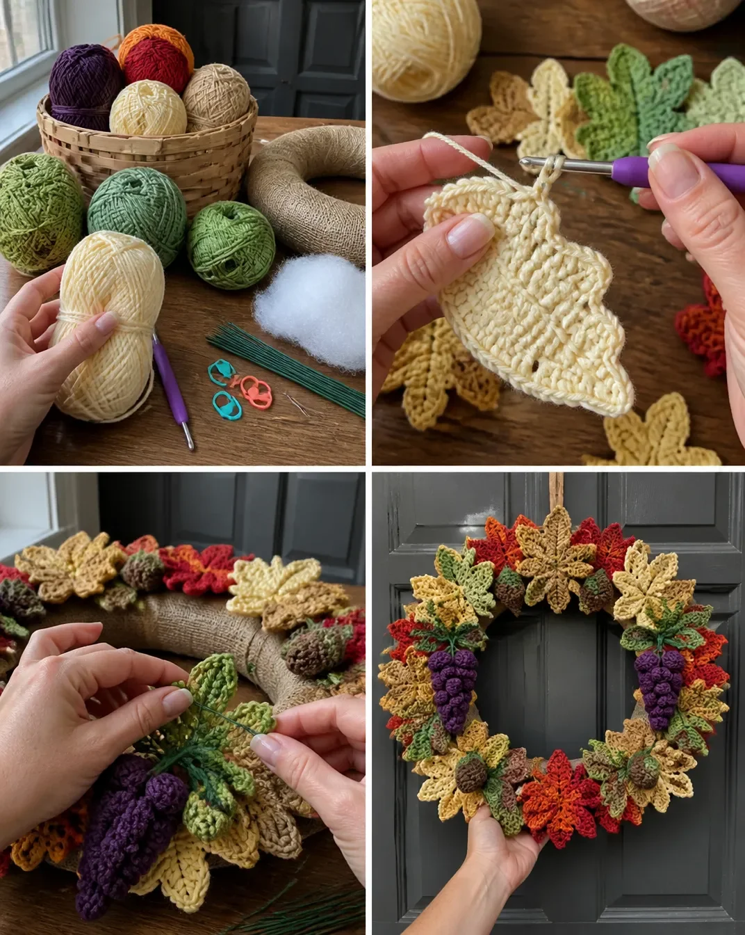 Crochet Fabulous Fall Wreath Pattern