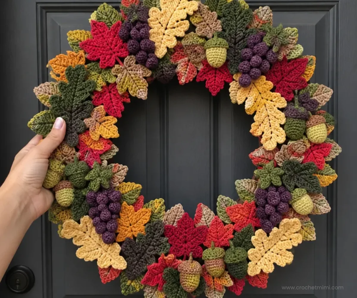 Crochet Fall Wreath Pattern for Easy Autumn Decor