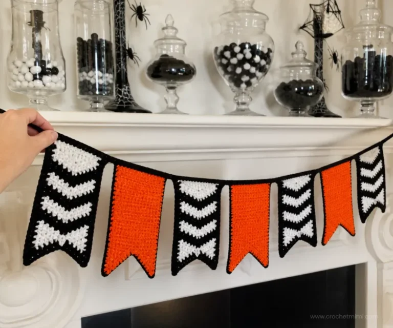 Crochet Halloween banner pattern for festive party decorations