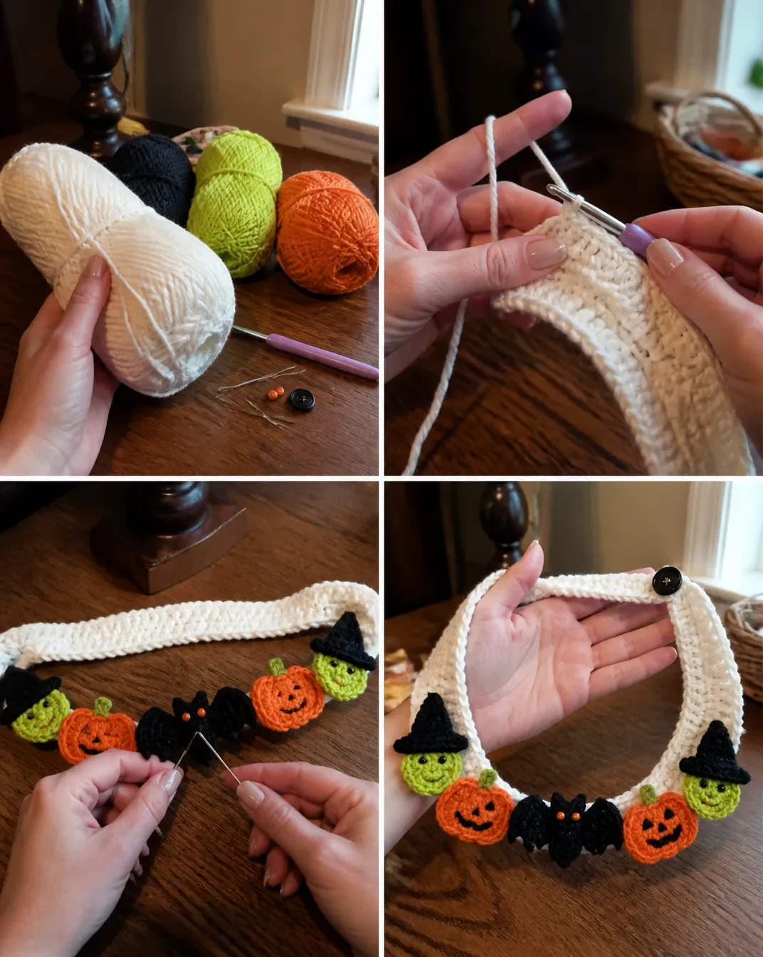 Crochet Halloween Motif Necklace Pattern