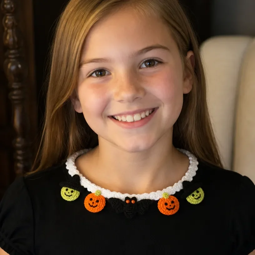 Crochet Halloween Motif Necklace Pattern