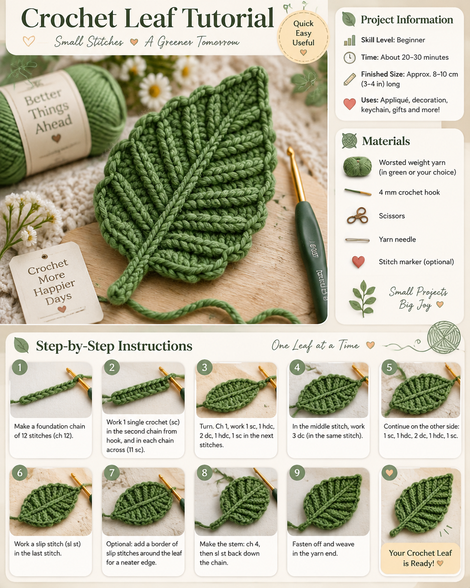 Crochet Leaf Tutorial