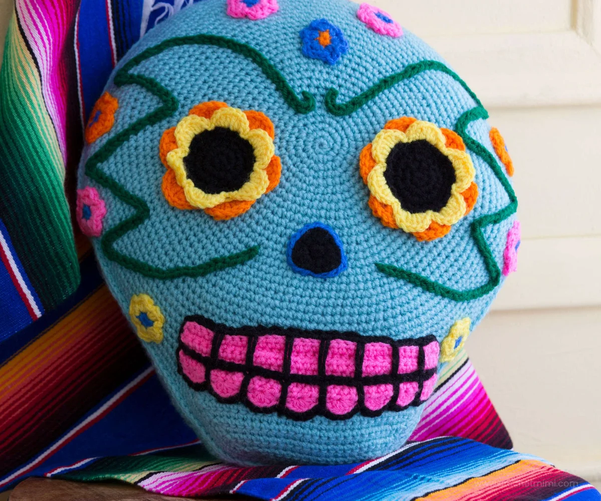 Day of the Dead Crochet Pillow Pattern