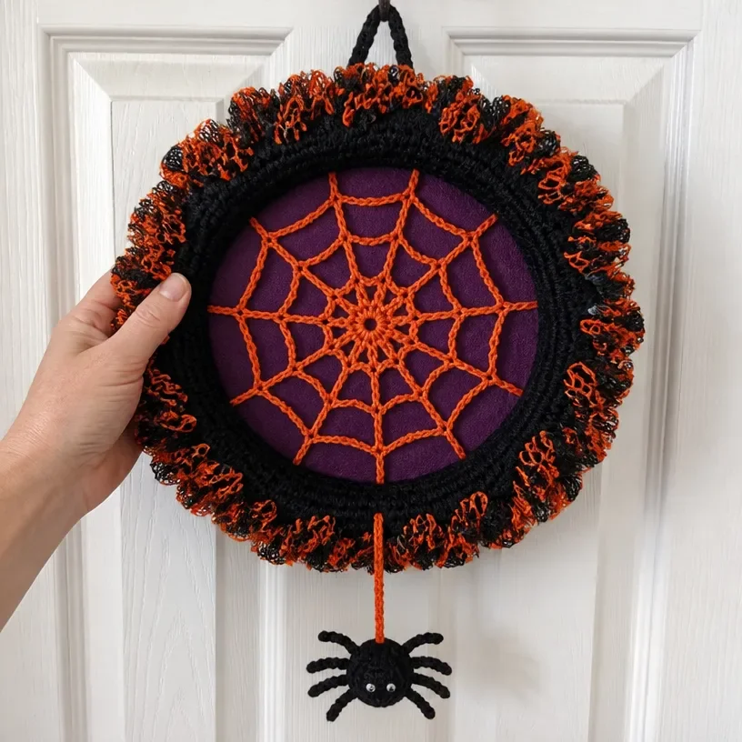 Crochet Spiderweb Halloween Wreath Pattern