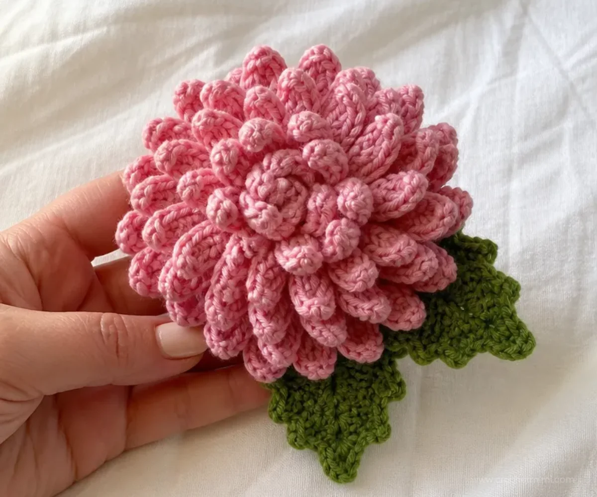 Felted Chrysanthemum Crochet Pin Pattern