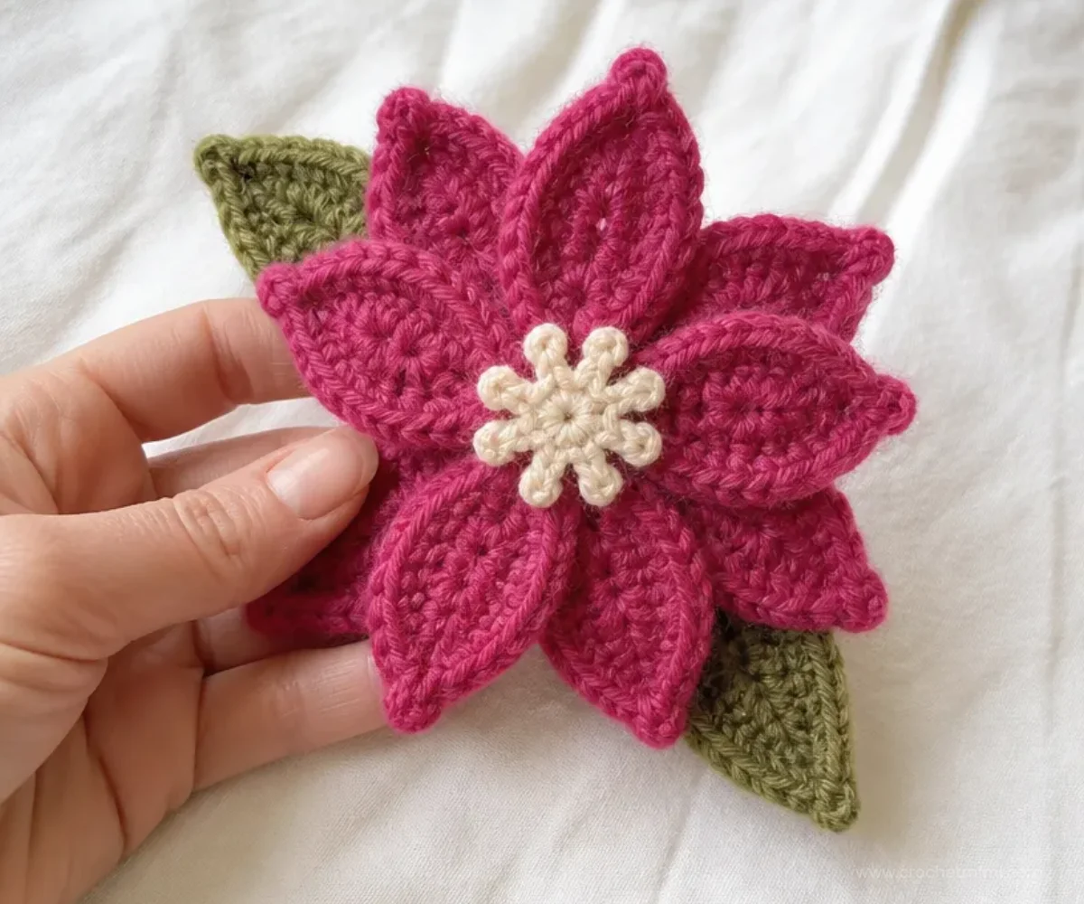 Felted Clematis Crochet Pin Tutorial