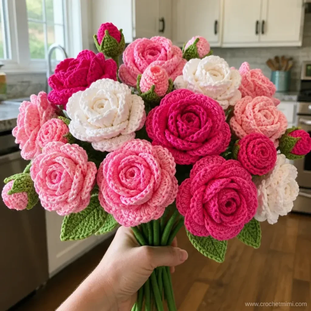 Floral Rose Bouquet Design for Crafts and Quilting