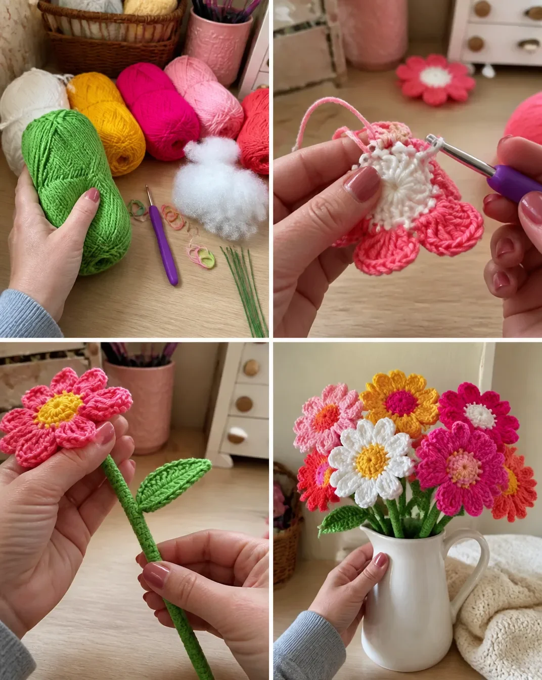 Crochet Daisy Bouquet Pattern