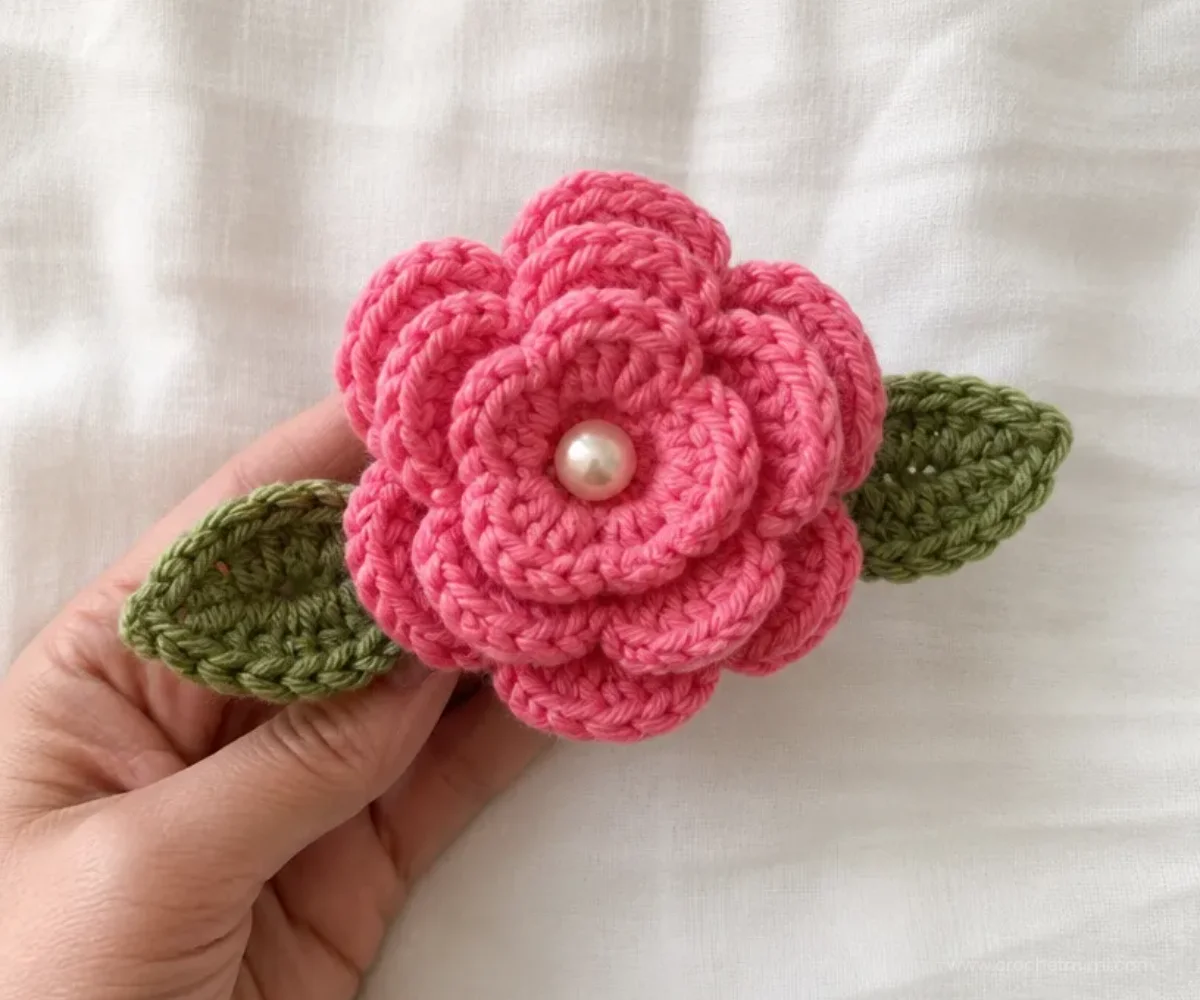 How to Crochet a Felted Rose Pin Pattern