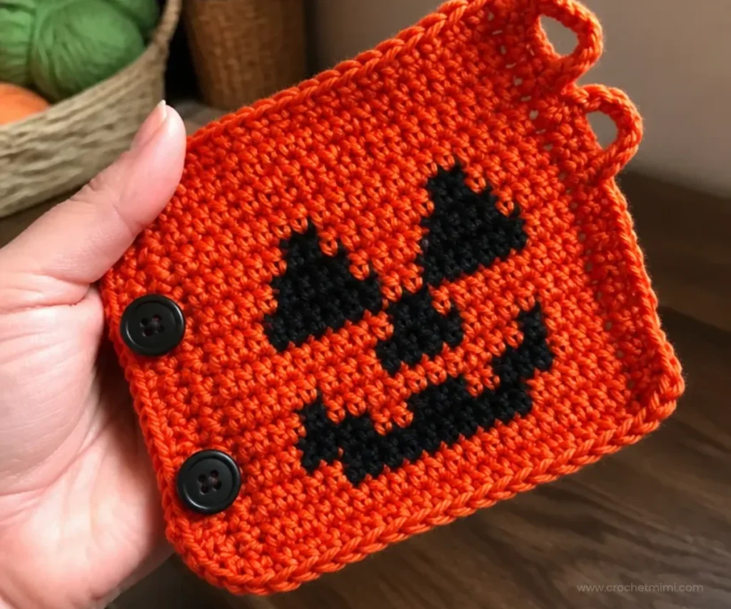 Spooky Halloween Pumpkin Cuff Crochet Pattern