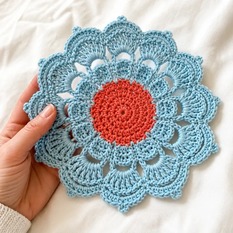 Crochet Spring Flower Coaster Pattern